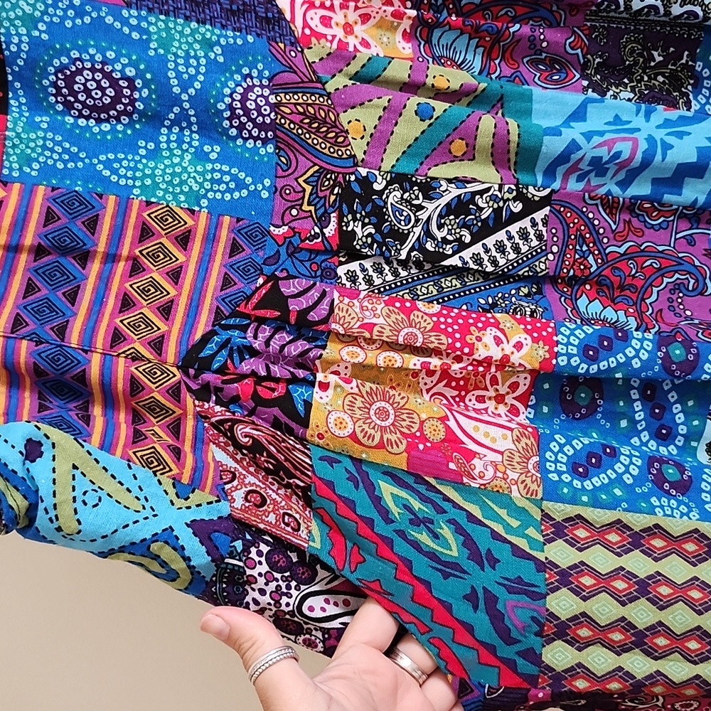 Amazon Colorful Patchwork Ankle Length Cropped Ov… - image 4